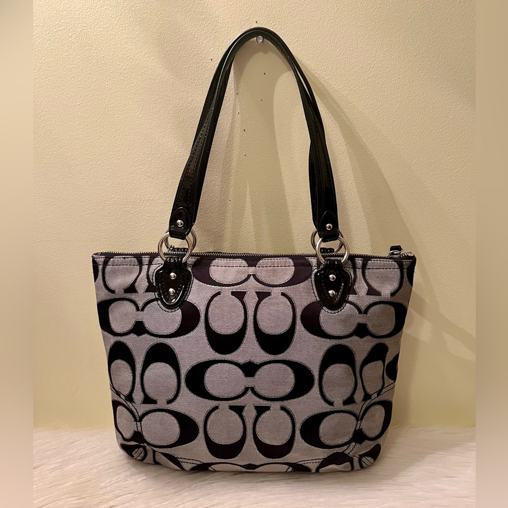 Coach Poppy Metallic Signature Tote Bag - Picture 4 of 7